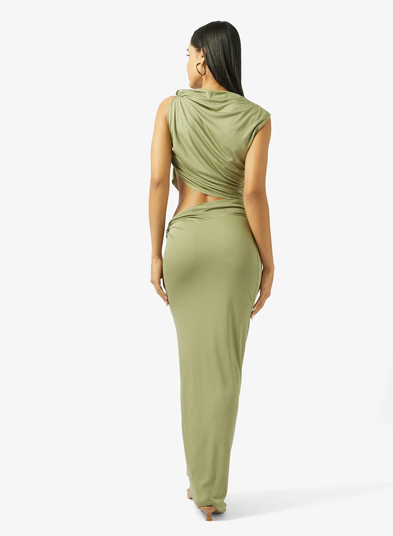 Ginger Draped Fitted Top & Skirt Coord Set